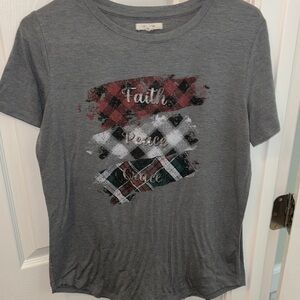 Gray Graphic Womens Holiday T-Shirt